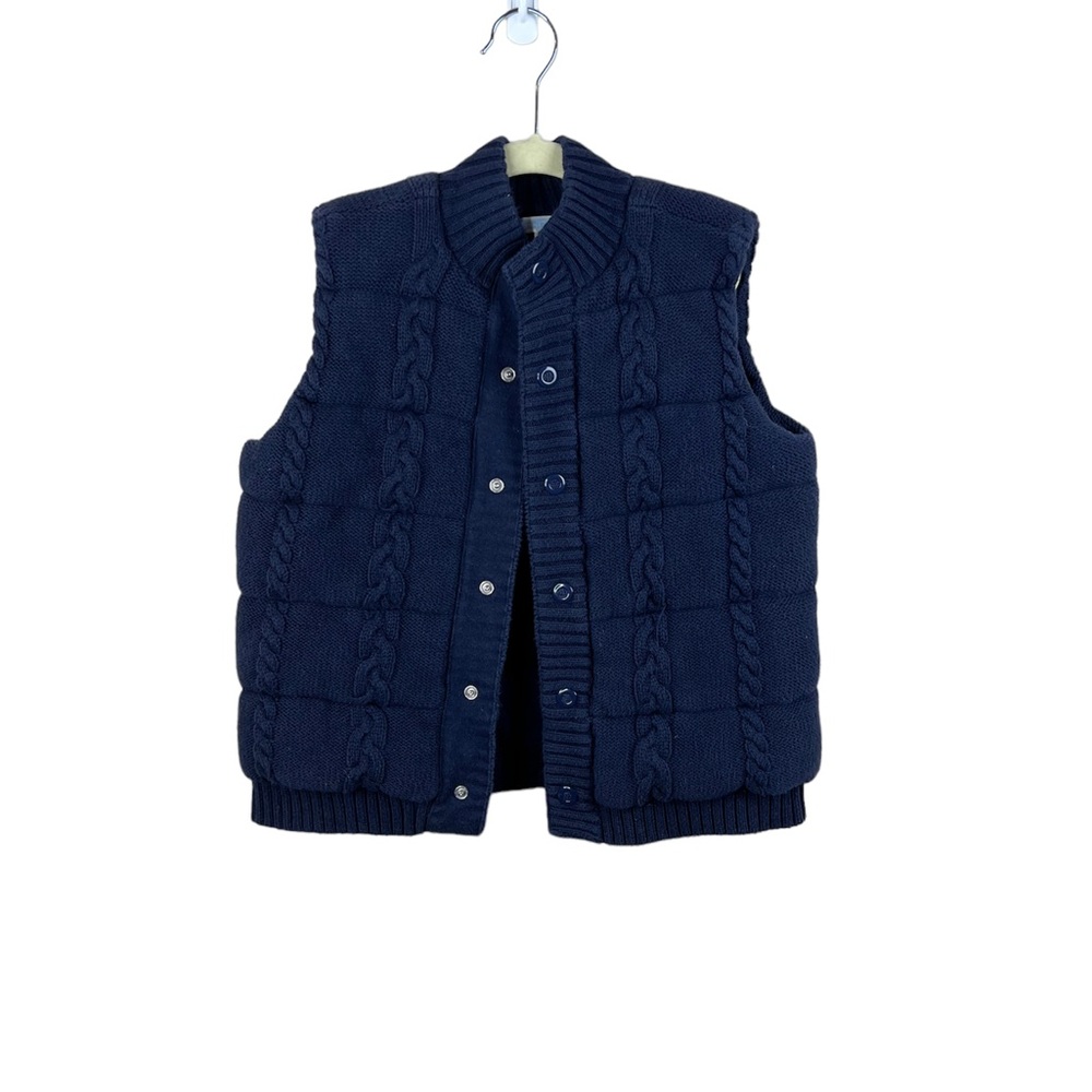 Janie and Jack Blue Cable knit Puffer vest size 5-6